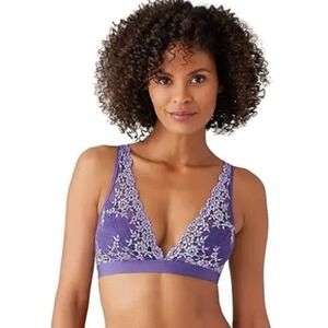 NEW Wacoal 40 Embrace Lace Soft Cup Non-Wire Bra 852191 Purple 117698